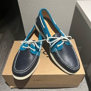 Sperry Men’s Gold Cup Authentic Original Navy Nautical Boat Shoes Size 1…